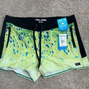 Pelagic Lime and Aqua Board Shorts